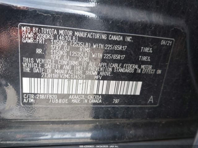 
								2021 TOYOTA RAV4 LE full									